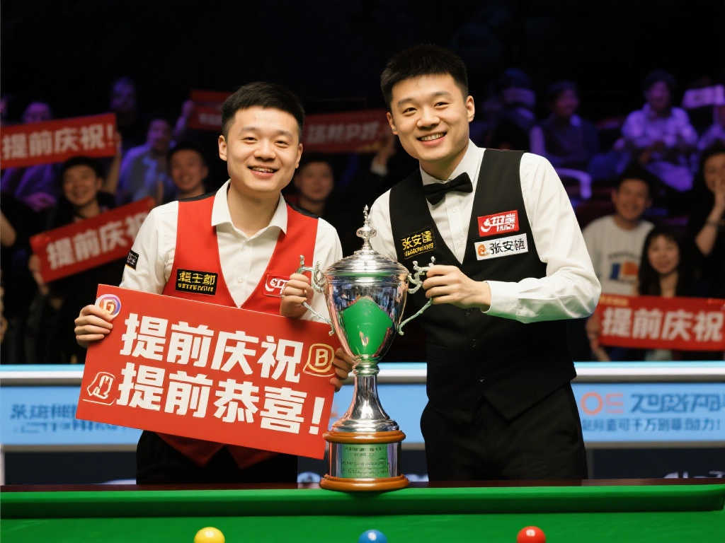 预祝成功！张安达为赵心童P图奖杯：提前祝福，不熬夜守候